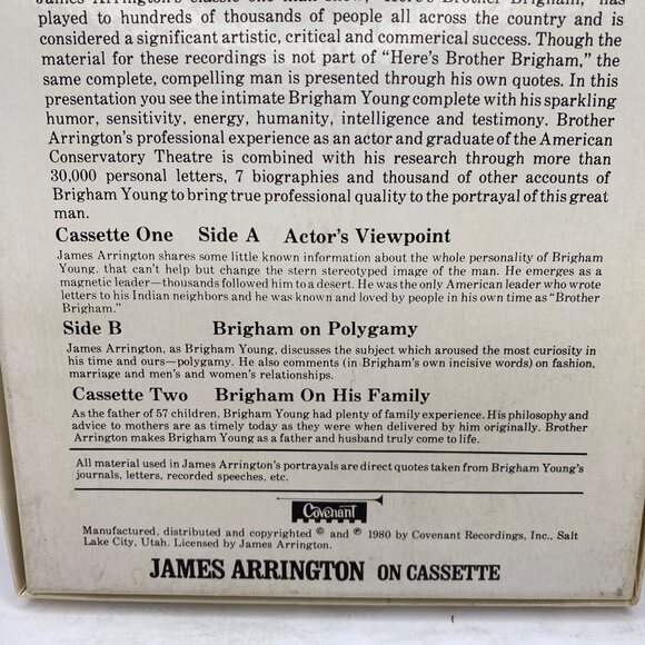Vintage 1980 James Arrington Portrait Of A Prophet Brigham Young 2 Cassette Set - Picture 6 of 6